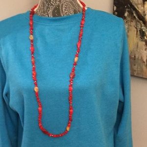 BRIGHT RED NECKLACES/EARRINGS 🌟